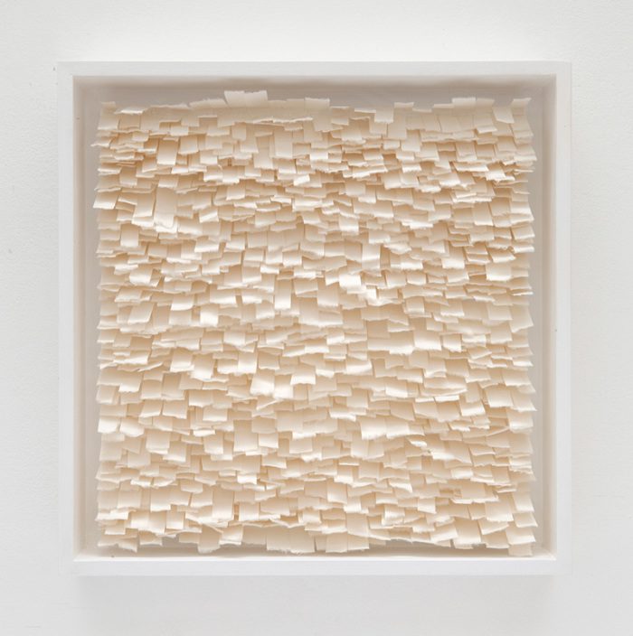 Rakuko Naito, Untitled, 2014, Japanese paper, 43.2 x 43.2 x 8.6 cm, Courtesy of the artist and Blum & Poe-Los Angeles/New York/Tokyo