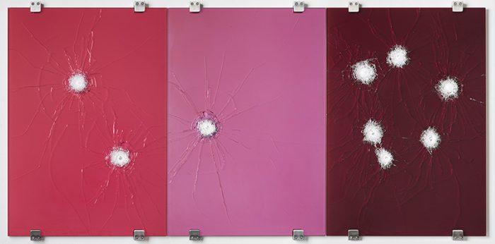 Ulf Rollof, RGB Triptych Wine Salmon Berry, 2017, © Ulf Rollof. Photo: Lars Gustafsson, Moderna Museet Archive