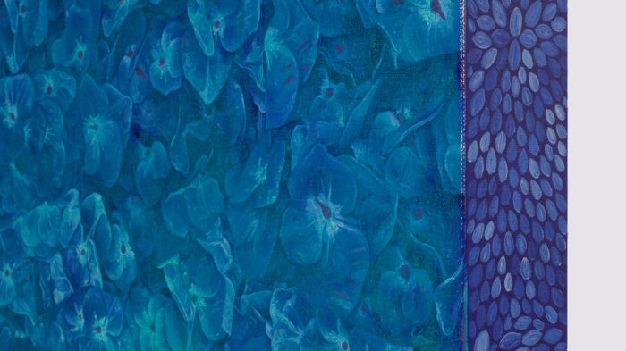 Sara Sosnowy, Hydrangea (Detail), 2010-11, Oil on canvas, 80 x 80 inches, Lesley Heller Workspace Archive