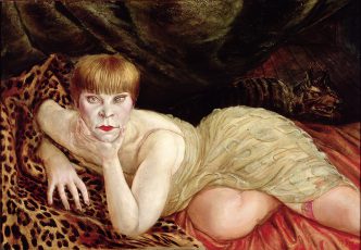 Otto Dix, Reclining Woman on a Leopard Skin, 1927, Oil paint on panel, 680 x 980 mm, Tate Archive
