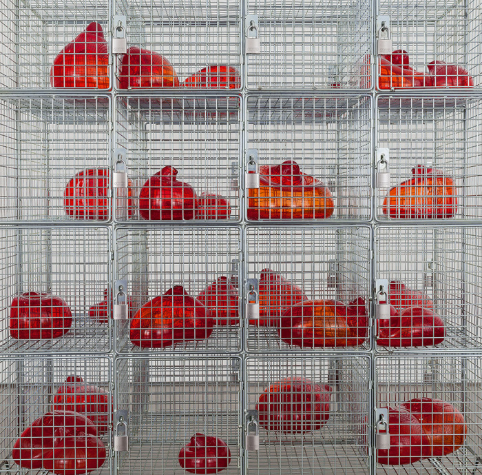 Mona Hatoum, Cells, 2014 (detail), Zinc-plated steel and hand-blown glass, 136 x 121 x 65.5 cm, © Mona Hatoum, Photo: Joerg Lohse, Courtesy of the artist and Alexander and Bonin-New York
