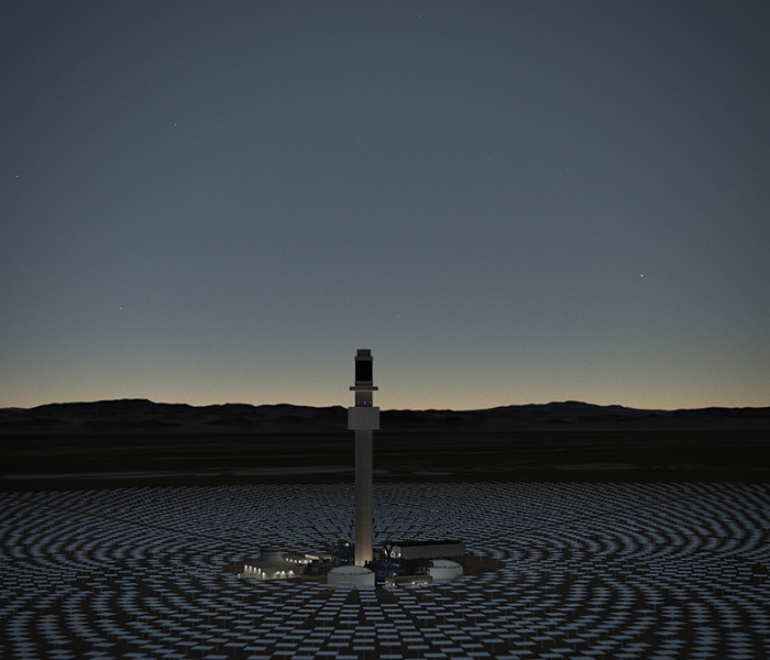 John Gerrard, Solar Reserve (Tonopah, Nevada), 2014, Simulation, Dimensions variable , Courtesy of the artist, Thomas Dane Gallery-London and Simon Preston Gallery-New York