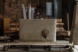 View of installation at the studio. Courtesy Theaster Gates. Photo: Chris Strong