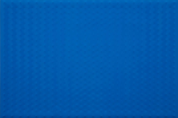 Enrico Castellani, Superficie blu, 1965, Oil on canvas, 182.9 × 273.7 cm, © Enrico Castellani, Courtesy the artist and Lévy Gorvy