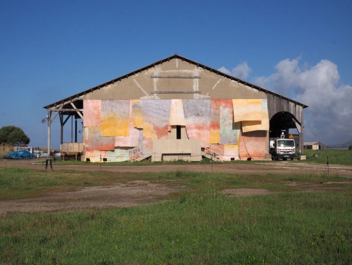 Adrien Vescovi, Madras, Fabrics, natural pigments, variable dimensions, 2019, Variable dimensions Salins des Pesquiers, 34th Hyères Festival, Villa Noailles, Courtesy of the artist
