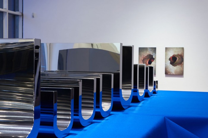 Installation view: Wade Guyton-Zwei Dekaden MCMXCIX–MMXIX, Museum Ludwig-Cologne 2019, © Wade Guyton, Photo: Rheinisches Bildarchiv Köln / Marc Weber