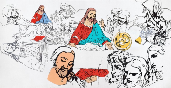 Andy Warhol, The Last Supper, 1986, acrylic and silkscreen ink on canvas, 116 × 225 inches (294.6 × 571.5 cm) © 2020 Andy Warhol Foundation for the Visual Arts/Artists Rights Society (ARS), New York