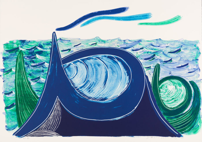 David Hockney, The Wave, A Lithograph, 1990, Lithograph on paper, 68.8 x 96.6cm Tate: Artist Gift 1993 © David Hockney / Tyler Graphics Ltd. Photo: Richard Schmidt