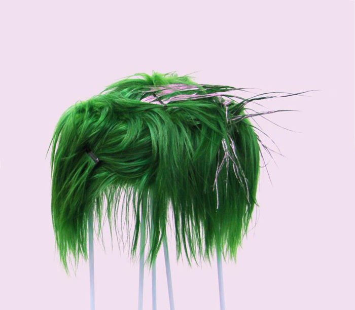 John Meade, The Puschelhockers (detail), 2018, fur, steel, acrylic paint, metallic screen, print ink, hairclips, dimensions variable, Photo Andrew Browne