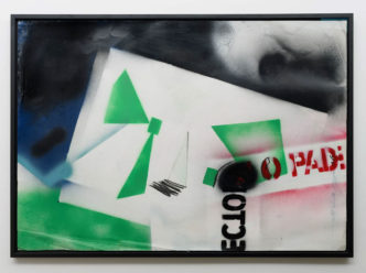 Fabio Mauri, Cinema all'aperto [Outdoor cinema], 1969, Mixed media on paper, 70 × 100 cm, Courtesy Richard Saltoun Gallery