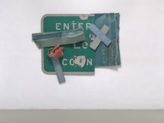 Robert Rauschenberg, Le Coon Glut, 1986, Assembled metal, 62 5/8 x 79 1/8 x 7 3/8 inches (159 x 201 x 18.8 cm), © Robert Rauschenberg Foundation / VAGA at Artists Rights Society (ARS), Photography by Ron Amstutz