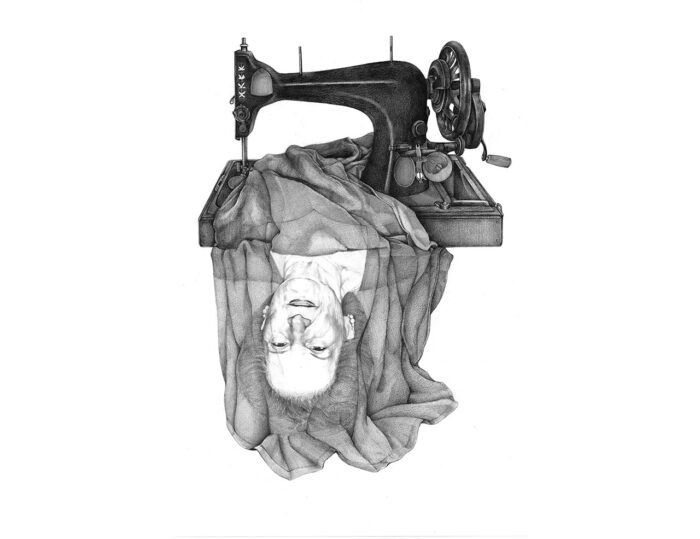 Marina Bompou, Grandma Marina, 2020, pencils on 280 gr paper, 50 x 70 cm, © & Courtesy the artist
