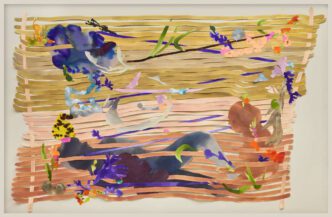 Rita Ponce de Leon, Un mundo hecho pedazos, un mundo uno I A shattered world, a world one I. 2025, Ink collage on paper, 136 x 210 cm, © Rita Ponce de Leon, Courtesy the artist and Livia Benavides Gallery