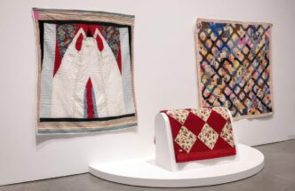 Installation view: “Routed West: Twentieth-Century African American Quilts in California”, Berkeley Art Museum and Pacific Film Archive, June 8–November 30, 2025. Photo by Daria Lugina