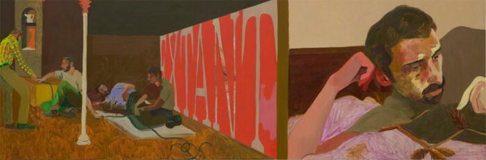 Anthony Cudahy, Did I harm? Did I heal?, 2025, Oil on linen, 60.9 x 182.8 | 24 x 72 in, © Anthony Cudahy, Courtesy the artist and GRIMM Gallery