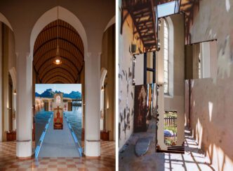 Philipp Timischl, Let the world pass, 2025, Video Installation, LED Panels, Media Processor, Laptop, 10:07 min video, 400 × 250 cm, © Philipp Timischl, Courtesy the artist and Layr Gallery