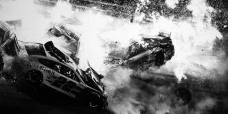 Robert Longo, Untitled (Daytona Crash), 2025 © Robert Longo / Artists Rights Society (ARS), New York, Courtesy the artist and Pace Gallery