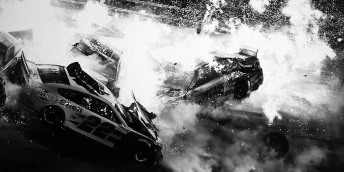 Robert Longo, Untitled (Daytona Crash), 2025 © Robert Longo / Artists Rights Society (ARS), New York, Courtesy the artist and Pace Gallery
