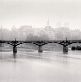 Michael Kenna, Pont des Arts, Study 3, Paris, France, 1987, Toned silver print, 7.875 x 7.75 inches, Edition of 45, © Michael Kenna, Courtesy the artist and Robert Mann Gallery