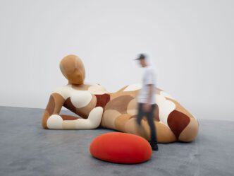 Urs Fischer, Body, 2025, Polyurethane foam and flocking, in 3 parts, Overall dimensions variable, © Urs Fischer, Courtesy the artist and Gagosian