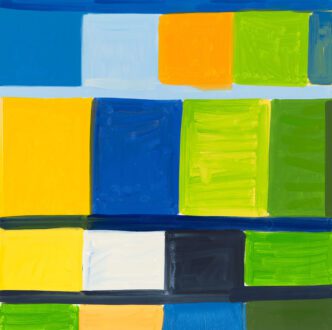 Stanley Whitney, The Courage of the Poet, 2025, Oil on linen, 60 x 60 inches (152.4 x 152.4 cm), © Stanley Whitney, Photo: Owen Conway, Courtesy Gagosian