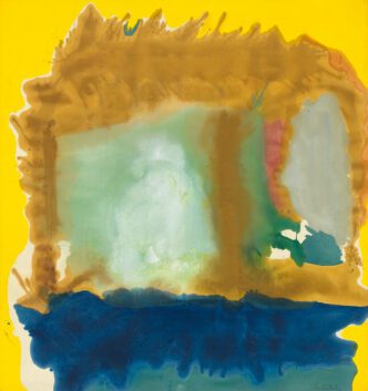 Helen Frankenthaler, Milkwood Arcade, 1963, Acrylic on canvas, 219.7 x 205.1 cm. Helen Frankenthaler Foundation, New York. © Helen Frankenthaler, VEGAP, Madrid, 2025. Photo: Florian Kleinefenn