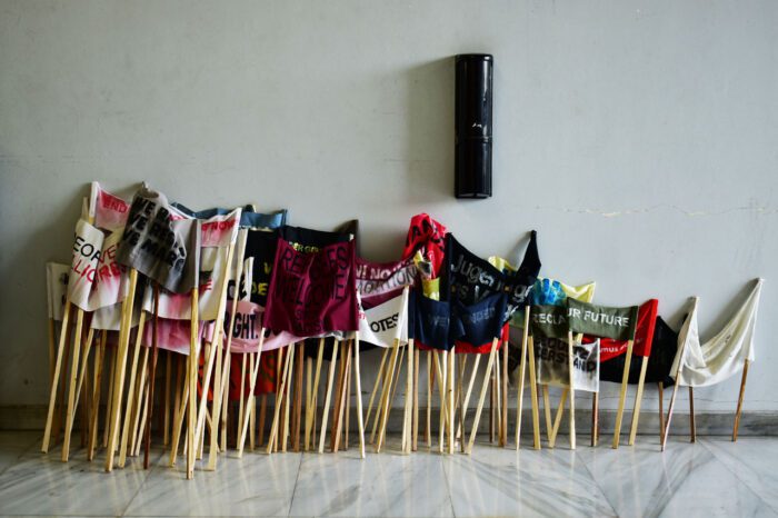 Artwork by Kostas Christopoulos, Installation view "Tatlin’s Dream / Utopias. The Eternal Return", Athens Conservatoire-Athens, 2025, Photo: Dimitris Lempesis