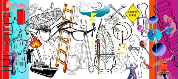 Stavros Panagiotakis, Silent Narratives, History of the City, Municipal Art Gallery of the Municipality of Thessaloniki, Mixed Media, 300 x 600cm, © & Courtesy Stavros Panagiotakis