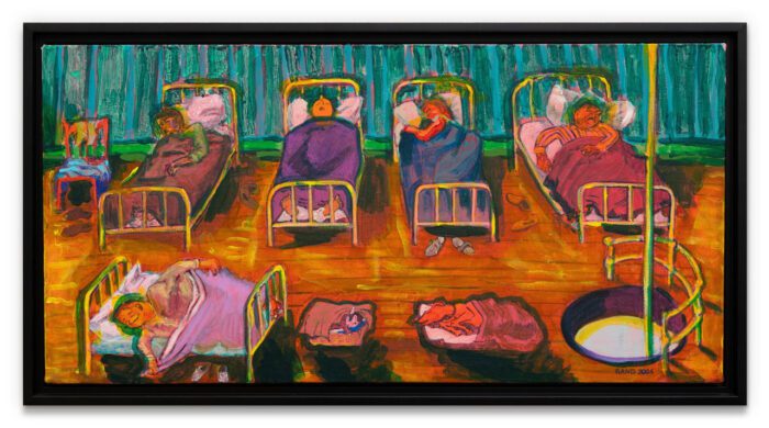 Archie Rand, Untitled #3, 2024, Acrylic on canvas, 34.3 x 64.7 cm, © Archie Rand, Courtesy the artist and Contemporary Fine Arts Galerie GmbH