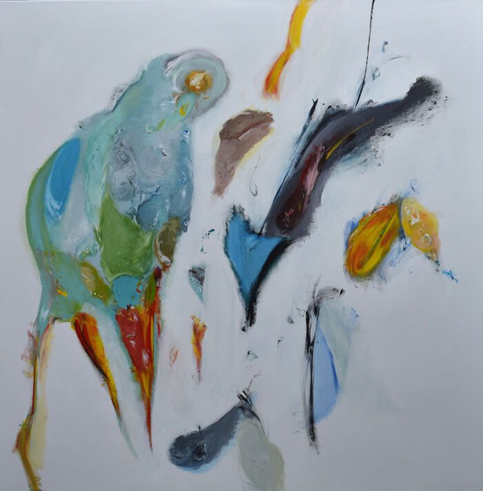 Nikos Kryonidis, UNTITLED, 2025, acrylics on canvas,120 X 120 cm, © Nikos Kryonidis, Courtesy the artist and Astrolavos - dexameni Gallery