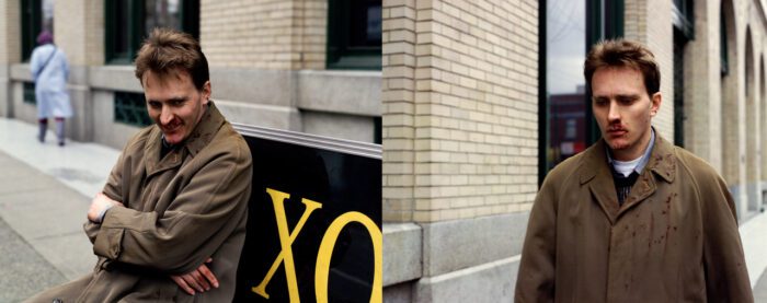 Author: Jeff Wall, Man in the street (diptych), 1995, Transparency (cibachrome), fluorescent lighting, aluminium, plexiglas. 66 x 145 x 18,5 cm, ©: Jeff Wall, Courtesy: Collection Musée d'art contemporain de la Haute-Vienne - Château de Rochechouart