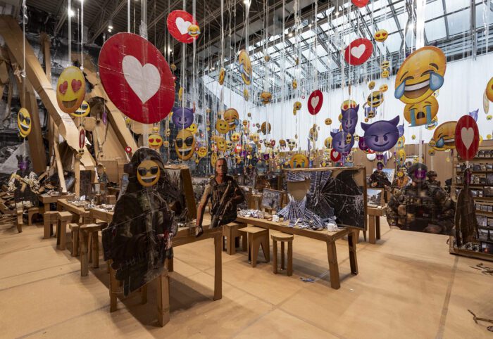 Thomas Hirschhorn, Fake it, Fake it – till you Fake it, 2024. Exhibition view Gladstone Gallery, New York, 2024. , © Hirschhorn, Thomas, Courtesy Gladstone Gallery, New York. Photo David Regen