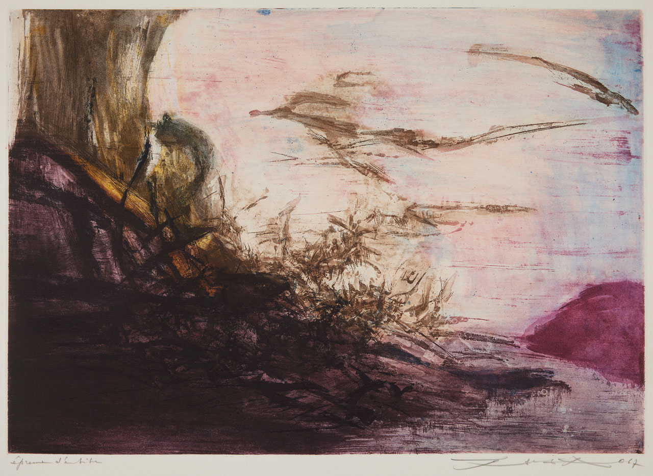 Zao Wou-Ki , Untitled, 1967, etching and aquatint, M+, Hong Kong. Gift of Françoise Marquet-Zao, 2024, Zao Wou-Ki © ProLitteris, Zurich, 2025, Image courtesy of M+, Hong Kong