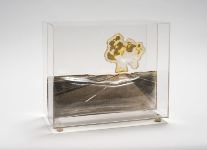 Carl Cheng, Nowhere Road, 1967, Kodalith film, vacuum-formed plastic, dye, and Plexiglas, Collection of Beth Rudin DeWoody Photo Credit: Robert Wedemeyer