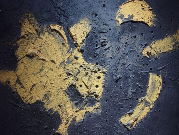 Lucio Fontana. Concetto spaziale (1957) Oil, glitter and mixed media on canvas 85 x 81 cm. Photo © & Courtesy Valia Katsimpa