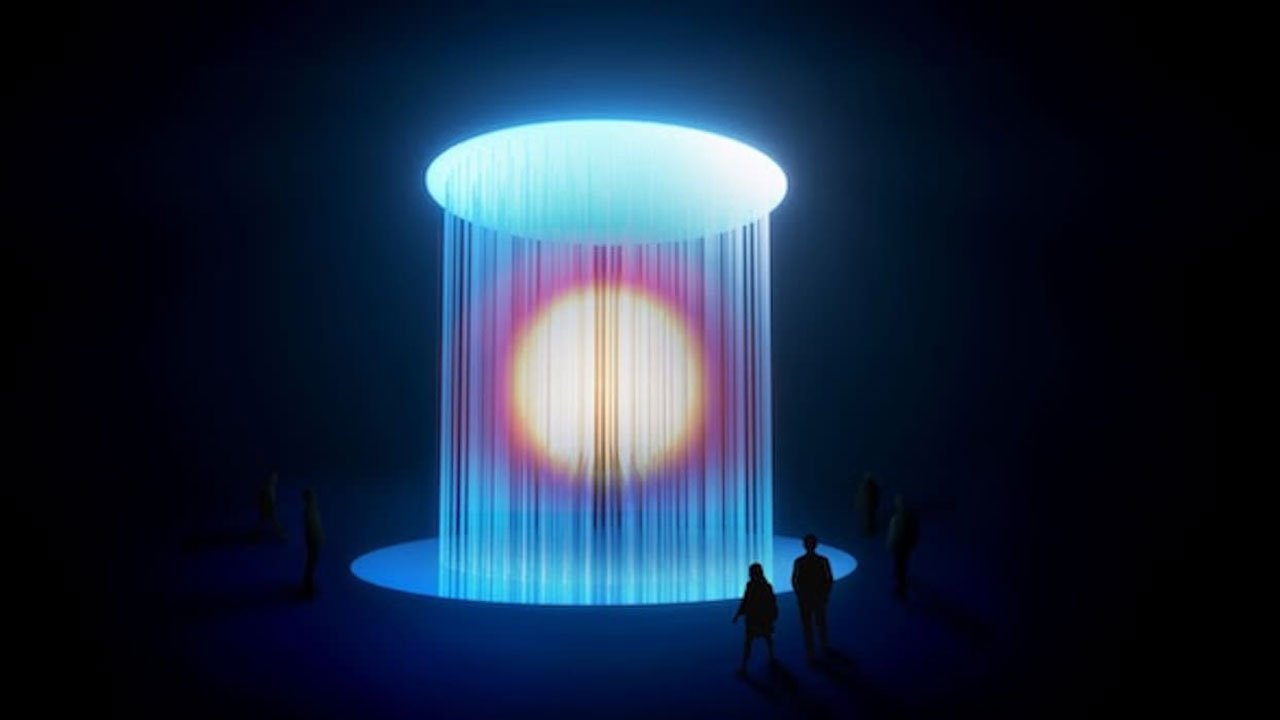 Doug Aitken, LIGHT FALL / OTHER WORLDS (renderings of shifting color chroma), 2025. © Doug Aitken Workshop