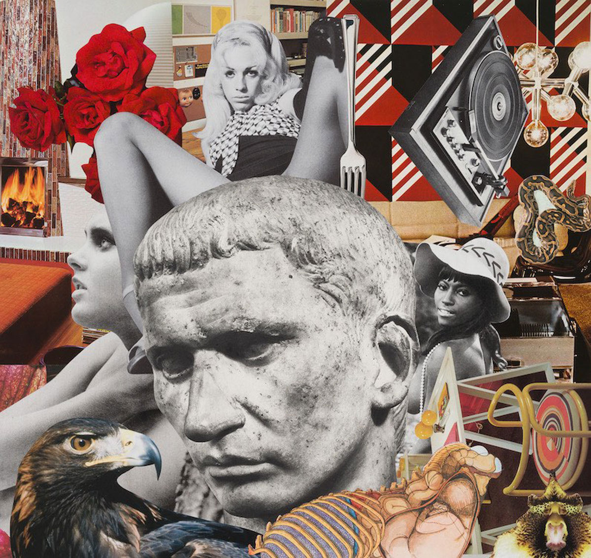 Linder, Vantage-grounds in the changing chaos, 2025, photomontage, 48 x 48 cm (18 7/8 x 18 7/8 in), © Linder, Courtesy the artist and Modern Art