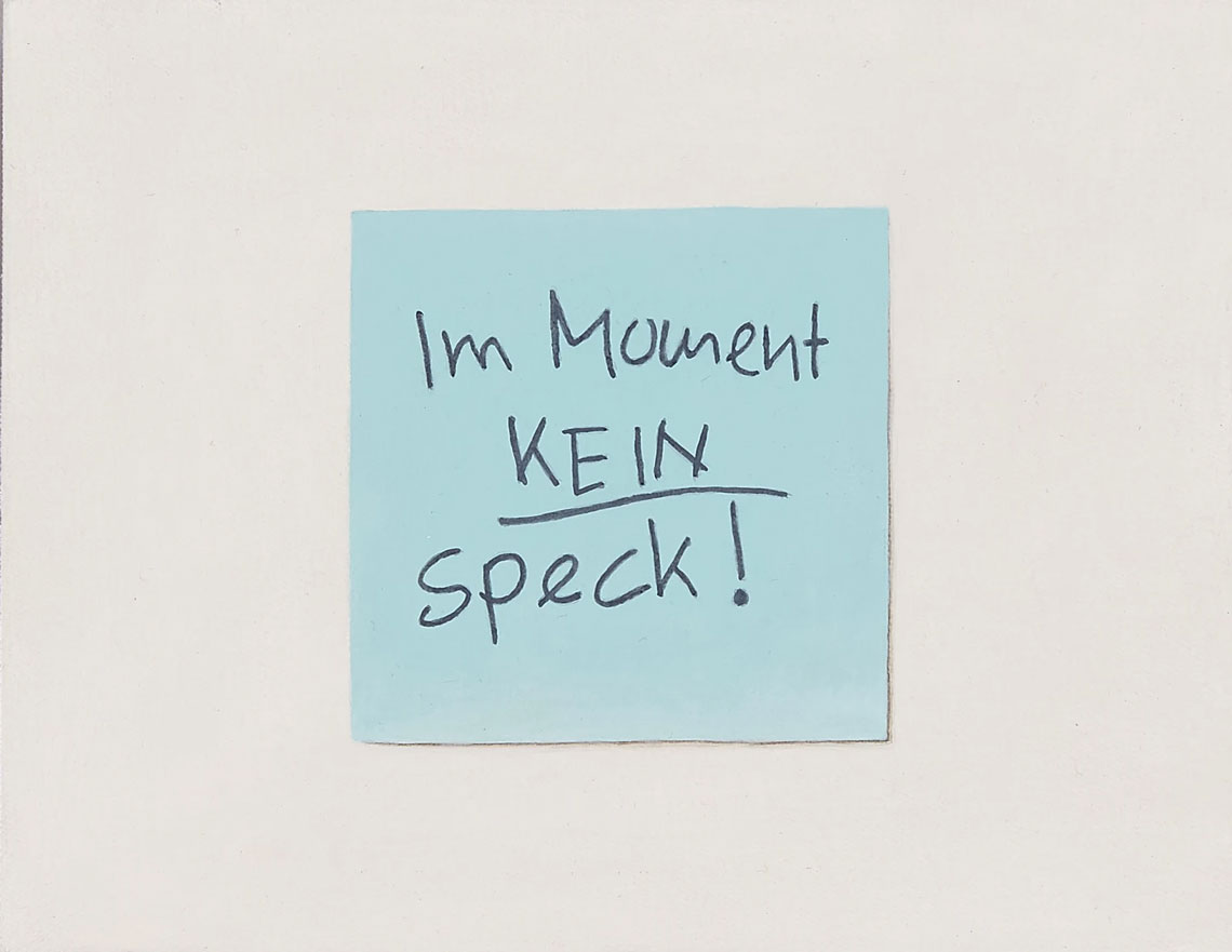 Christoph Hänsli, Kein Speck, 2025, Acrylic on canvas mounted on MDF, 14 x 18 cm (5 ½ x 7 ⅛ in.), © Kein Speck, Courtesy the artist and Galerie Peter Kilchmann