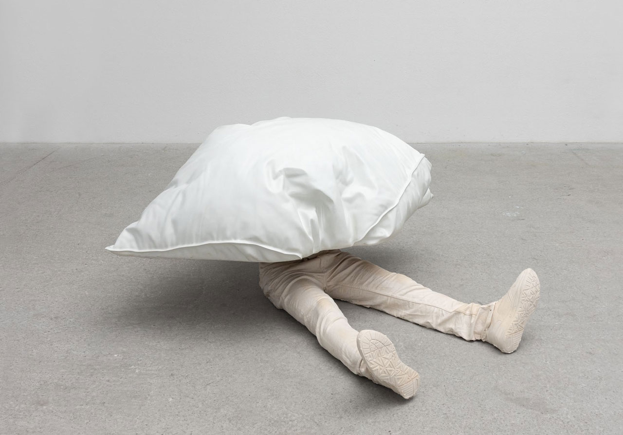 Erwin Wurm, Tomorrow Yes (Dreamer), 2025, Acrystal, polyester, paint. 67 × 142 × 150 cm (26.3 × 56 × 59 in), © Erwin Wurm, Courtesy the artist and Thaddaeus Ropac Gallery