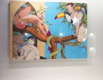 Chris Akordalitis, Symbiosis, 2022 , Oil on canvas ,150 x 200 x 3 cm, © Chris Akordalitis, Photo: Viky