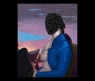 itus Kaphar, Kinfolk, Breath Is My Precious Inheritance (Harry Washington), 2025, Tar and oil on linen, 60 x 48 inches (152.4 x 121.9 cm), © Titus Kaphar, Photo: Owen Conway, Courtesy Gagosian