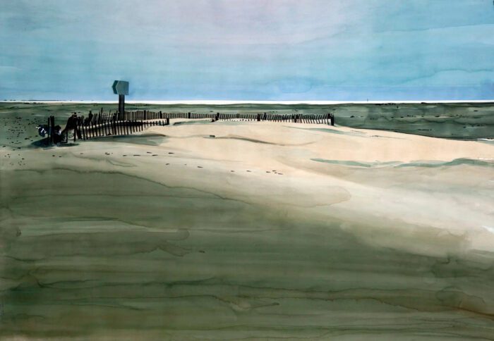 Yvan Salomone, 1082_0421_stabatmater, 2021, Watercolour on paper, 96,5 x 137,3 cm, © Yvan Salomone, Courtesy the artist and Xippas Gallery