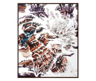 Abdelkader Benchamma, Entre la terre et le ciel, 2026, Ink an acrylic on canvas, 130 × 105 cm — 51 1/4 × 41 1/4 in., © Abdelkader Benchamma, Courtesy the artist and Galerie Templon