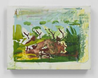 Cecily Brown Players and painted stage, 2024, Oil on linen 33.02 x 43.18 cm (13 x 17 in.) © Cecily Brown, 2026. Photo: Genevieve Hanson