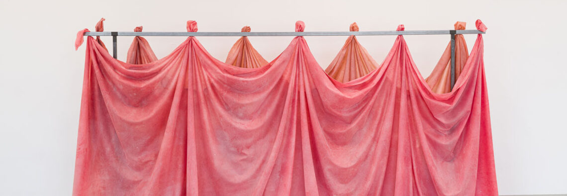 Liesl Raff, Tip (Gather 1), 2026 ,Metal, latex, pigment, talcum, aluminum tape, 160 x 210 x 120 cm / 63 x 82 5/8 x 47 1/4 in, © Liesl Raff, Courtesy the artist and Galerie Eva Presenhuber