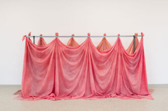 Liesl Raff, Tip (Gather 1), 2026 ,Metal, latex, pigment, talcum, aluminum tape, 160 x 210 x 120 cm / 63 x 82 5/8 x 47 1/4 in, © Liesl Raff, Courtesy the artist and Galerie Eva Presenhuber