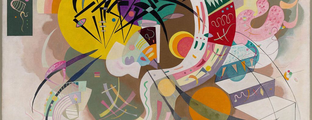 Vasily Kandinsky, Dominant Curve, April 1936, Oil on canvas. 129.2 × 194.3 cm. Solomon R. Guggenheim Museum, New York, Solomon R. Guggenheim Founding Collection. Photo: Kristopher McKay © 2025 The Solomon R. Guggenheim Foundation, New York