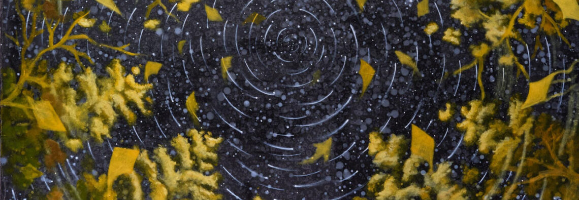 Dominic Chambers, Sighting: Forest Rorschach, 2026, Oil on linen, 60 x 60 x 1 1/2 inches, 152.4 x 152.4 x 3.8 cm, © Dominic Chambers, Courtesy the artist and Lehmann Maupin Gallery
