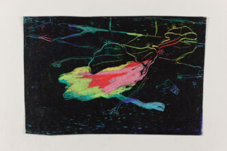 David Weiss, Untitled, 1978, Wax pastel on paper, 11.5 × 17.5 cm