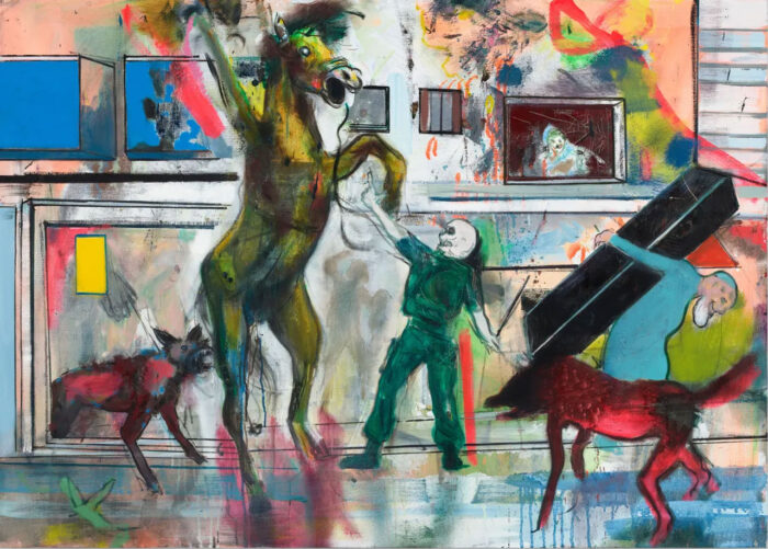 Daniel Richter, Augustinus erkennt die Natur der Sache, 2026, Oil on canvas, 100 x 140 cm, © Daniel Richter, Courtesy the artist and GRIMM Gallery